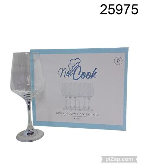 Imagen de SET X6 COPAS DE VINO 430ML NEX COOK 3.26